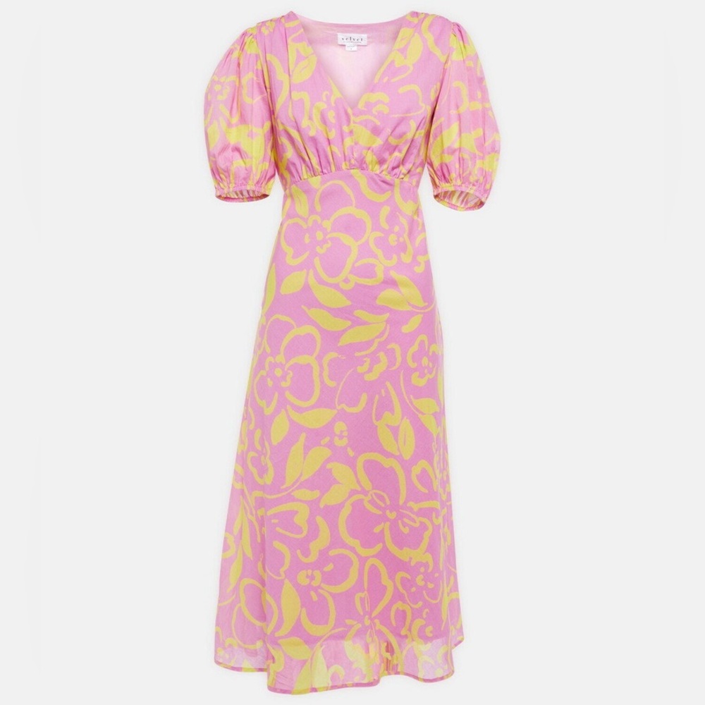 Velvet by Graham & Spencer Charlotte Midi Dress Floral Size S
